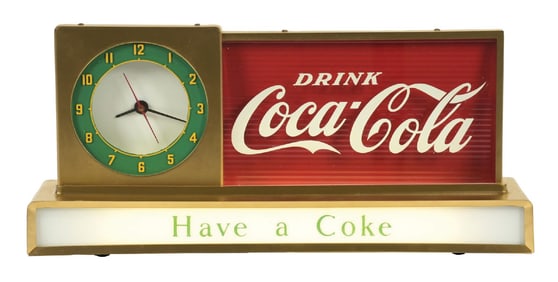 HAVE A COKE LIGHT-UP CLOCK AND COUNTER SIGN