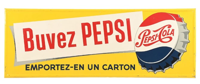 BUVEZ PEPSI SIGN W/ BOTTLECAP GRAPHIC