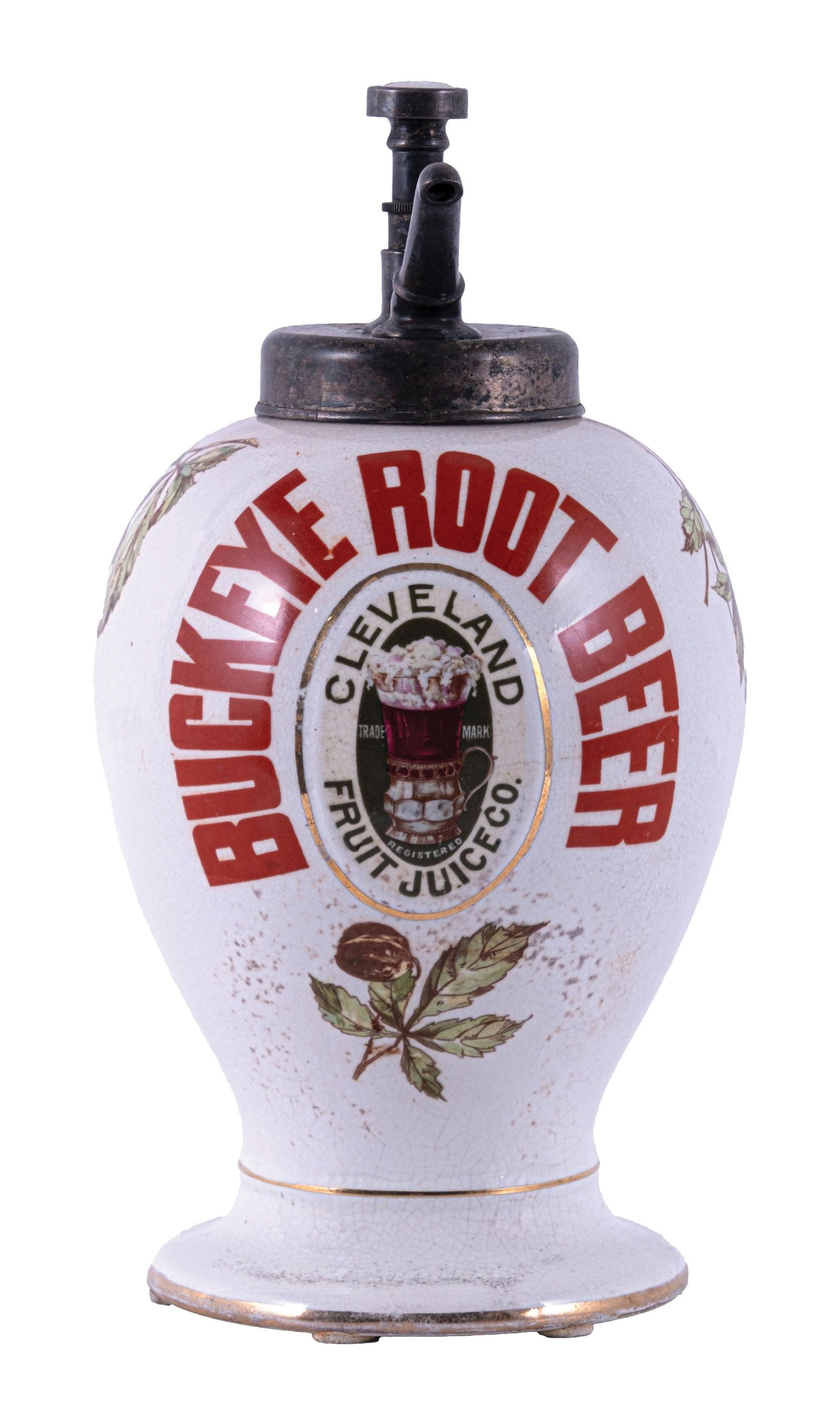 BUCKEYE ROOT BEER CERAMIC DISPENSER (1 of 5)