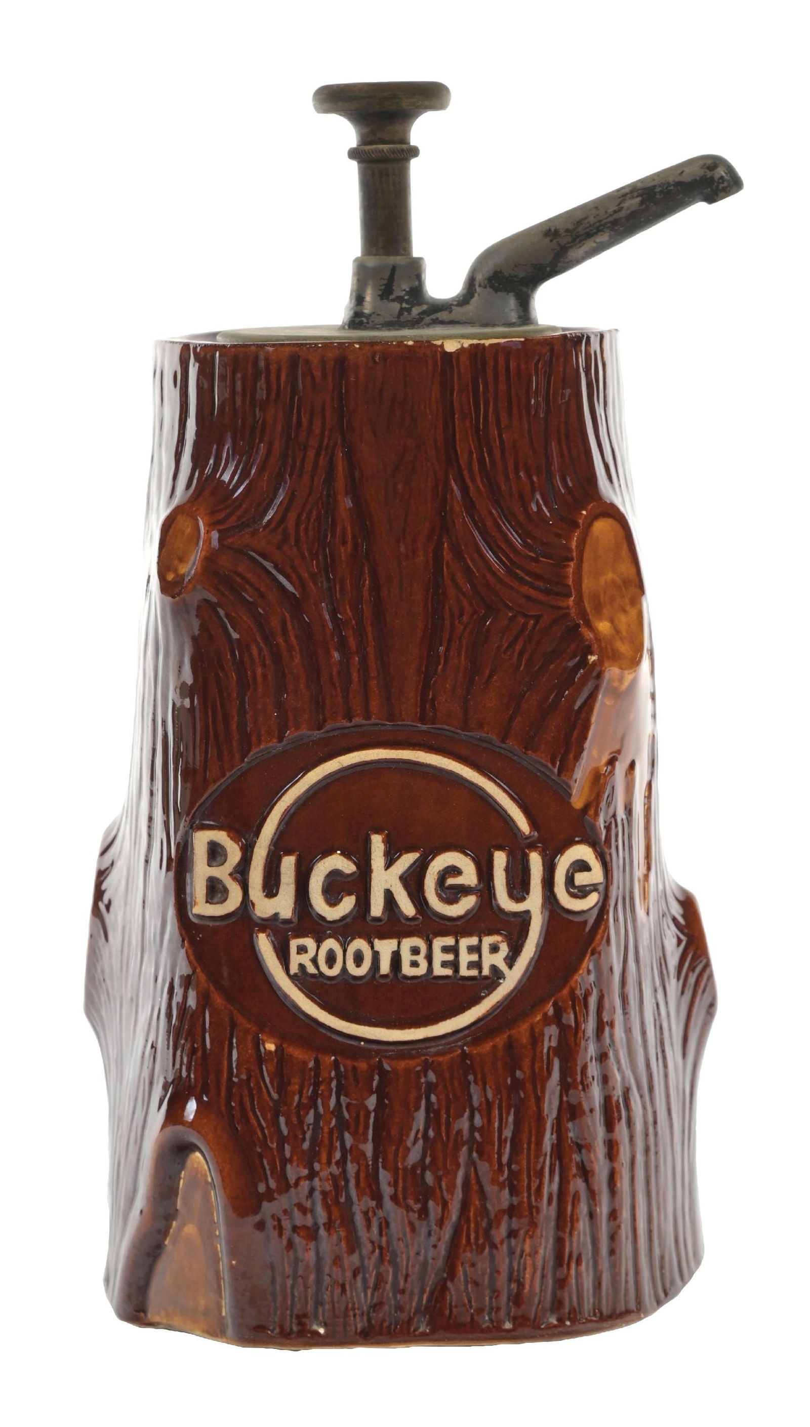 BUCKEYE ROOT BEER TREE STUMP SYRUP DISPENSER (1 of 5)