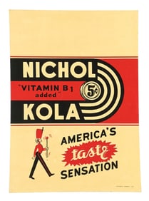 5¢ NICHOL KOLA SIGN W/ SOLDIER GRAPHIC