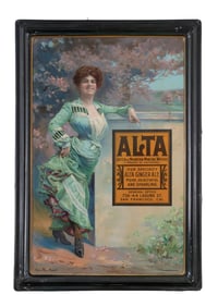 SELF-FRAMED TIN SIGN FOR ALTA GINGER ALE