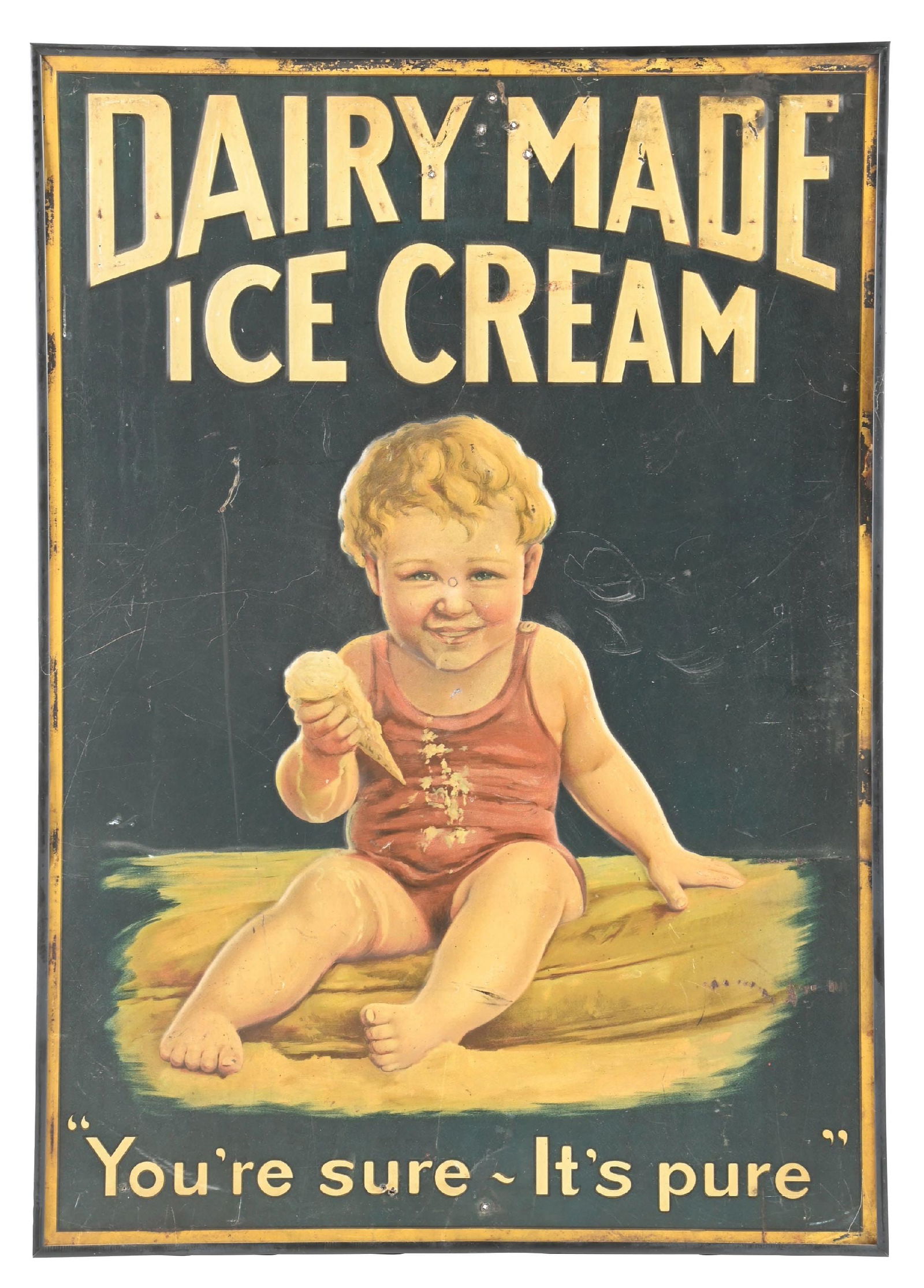 DAIRY MADE ICE CREAM SIGN W/ CHILD GRAPHIC (1 of 2)