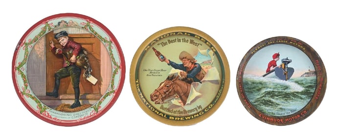 COLLECTION OF 3: ADVERTISING TIP TRAYS