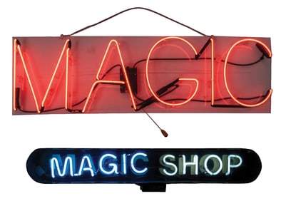 PAIR OF MAGIC SHOP NEON SIGNS
