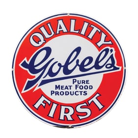 GOBEL'S PER MEAT FOOD PRODUCTS PORCELIAN SIGN