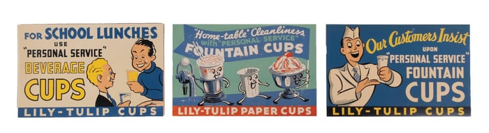 COLLECTION OF 3 LILY-TULIP CARDBOARD ADVERTISEMENTS