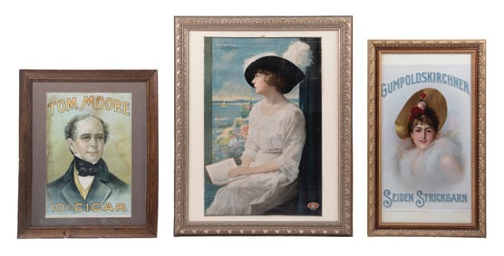 COLLECTION OF 3 EARLY FRAMED LITHOGRAPHS