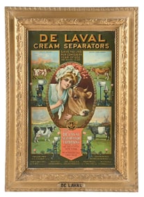 DE LAVAL CREAM SEPARATORS SIGN W/ COW GRAPHIC