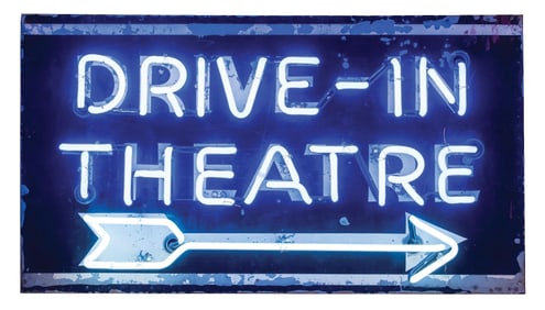 NEON DRIVE-IN THEATRE ARROW SIGN