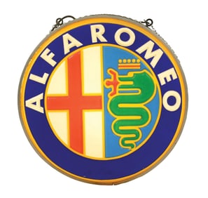 ORIGINAL 2-SIDED ALFA ROMEO LIGHT-UP DEALER SIGN