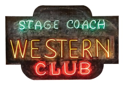 PHENOMENAL STAGE COACH WESTERN CLUB NEON SIGN
