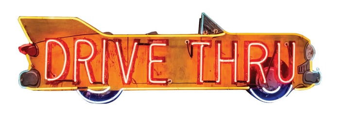THREE-COLOR NEON SIGN FOR "DRIVE THRU"