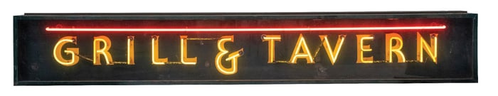 ORIGINAL NEON TRADE SIGN FOR GRILL AND TAVERN