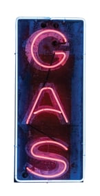 PAINTED TIN GAS NEON SIGN