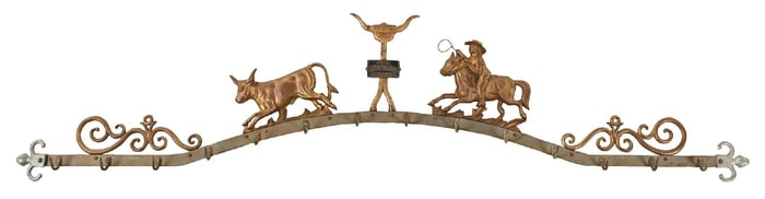 J.E. SMITH'S SONS CAST IRON FIGURAL MEAT RACK