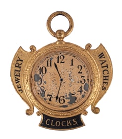 CAST IRON TRADE SIGN FOR JEWELER & WATCH COMPANY