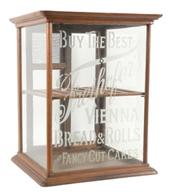 FREIHOFER'S BREAD AND ROLLS GLASS DISPLAY CASE