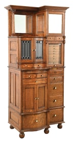 RANSOM & RANDOLPH CO. VICTORIAN OAK DENTAL CABINET MODEL 66