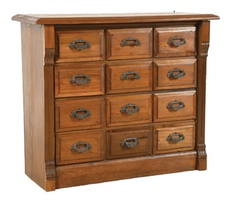 ORIGINAL PINE 16-DRAWER APOTHECARY CABINET