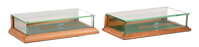 PAIR OF WATERMAN'S FOUNTAIN PEN DISPLAY CASES