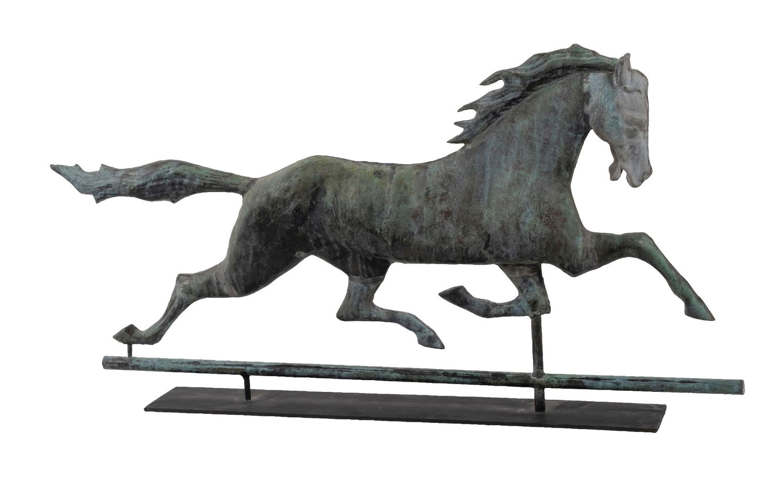 CASTED COPPER WEATHERVANE DIE-CUT WILD STALLION (1 of 5)
