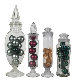 COLLECTION OF 4 EARLY APOTHECARY JARS