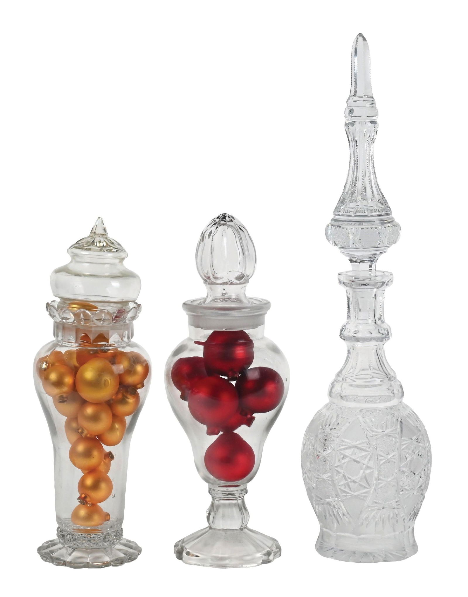 COLLECTION OF 3 APOTHECARY JARS (1 of 4)