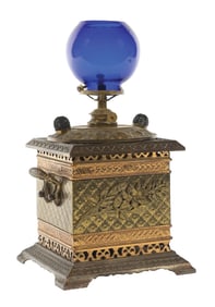 VICTORIAN MOTIF CIGAR LIGHTER W/ ORIGINAL WICK DIPS