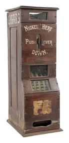 5¢ EARLY AND RARE KREIDER'S LANCASTER, PA CIGAR VENDING MACHINE