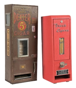 PAIR OF WALL MOUNT CIGAR VENDING MACHINES