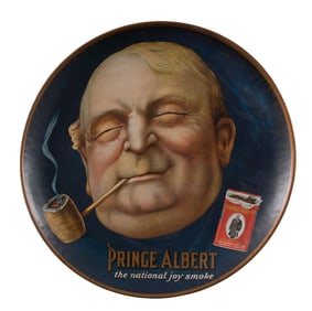 PRINCE ALBERT TOBACCO CHARGER SIGN W/ SMOKING GENTLEMAN GRAPHIC