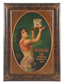 MURAD TURKISH CIGARETTE SIGN W/ WOMAN GRAPHIC
