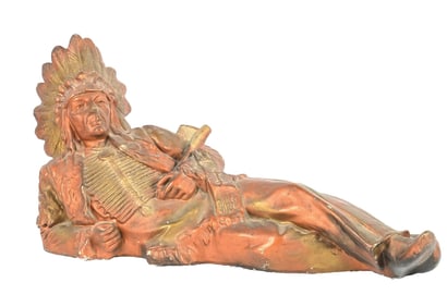 CHALK RECLINING NATIVE AMERICAN ADVERTISING THE OHIO MATCH COMPANY