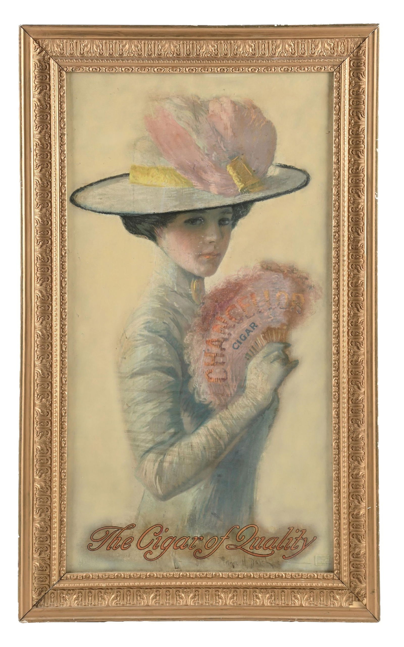 CHANCELLOR CIGARS SIGN W/ WOMAN GRAPHIC (1 of 3)