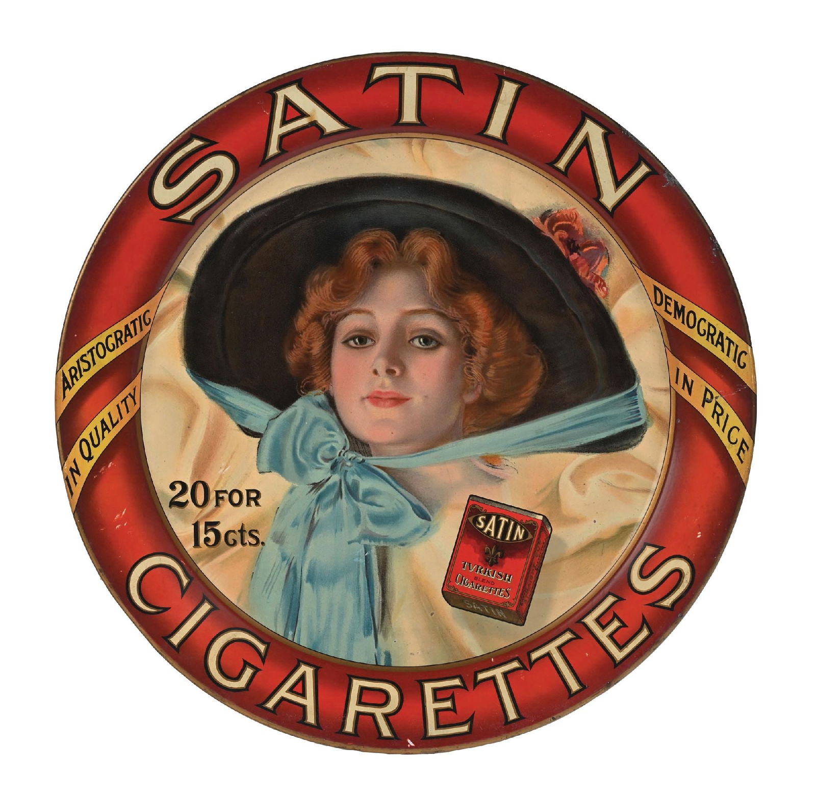 SATIN TURKISH CIGARETTES 20 FOR 15CTS. CHARGER SIGN (1 of 2)