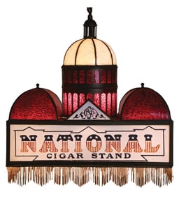 NATIONAL CIGAR STAND ADVERTISING LIGHT FIXTURE