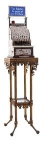 NATIONAL CASH REGISTER MODEL 5 SERIAL NO. S52031 W/ MARBLE TOP STAND