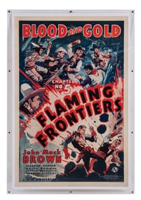 1938 "FLAMING FRONTIERS" ONE-SHEET MOVIE POSTER