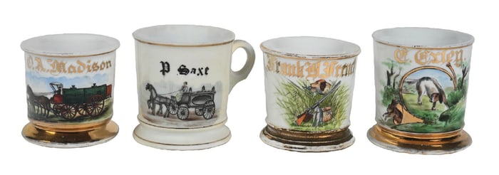 COLLECTION OF 4 OCCUPATIONAL SHAVING MUGS