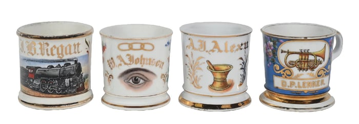 COLLECTION OF 4 OCCUPATIONAL SHAVING MUGS