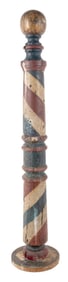 ORIGINAL WOODEN FLOOR BARBER POLE