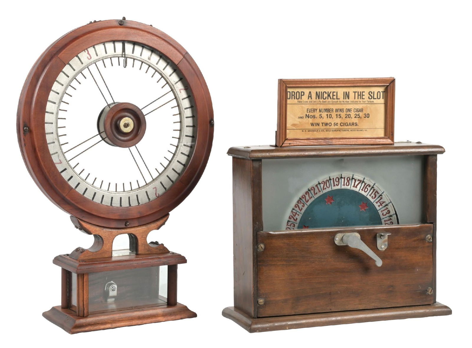 PAIR OF CIGAR TRADE STIMULATORS; FAIREST WHEEL AND GRISWOLD WHEEL OF FORTUNE (1 of 4)