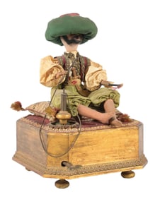 FRENCH ARABIAN SMOKER AUTOMATON MUSIC BOX