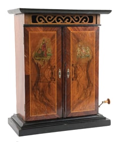 RARE 1890 BRITANNIA BUFFET STYLE 9" UPRIGHT MUSIC BOX