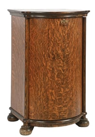 BOWFRONT EDISON CYLINDER PHONOGRAPH STAND