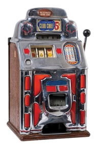 5¢ JENNINGS CLUB CHIEF "CHINESE FRONT" SLOT MACHINE