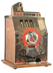 5¢ MILLS NOVELTY CO. BURSTING CHERRY GOLD AWARD SLOT MACHINE