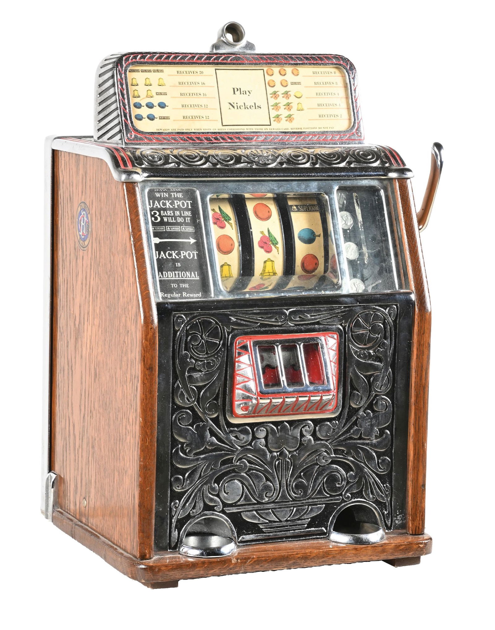 5¢ CAILLE BROS. CO. SUPERIOR SLOT MACHINE (1 of 5)