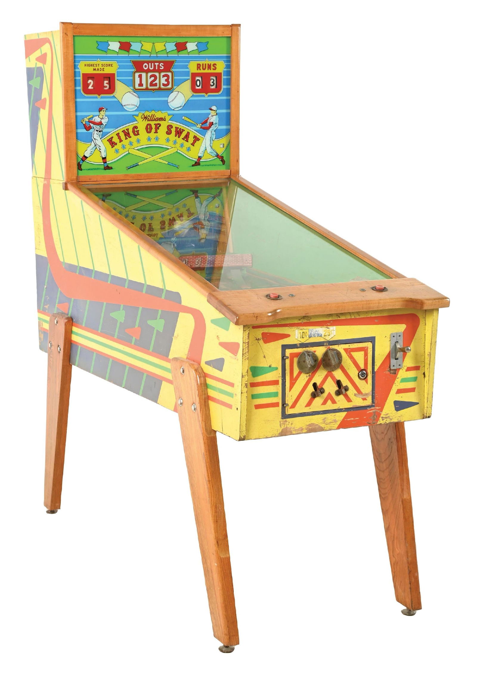 10¢/25¢ WILLIAMS MFG. CO. KING OF SWAT BASEBALL MACHINE (1 of 6)